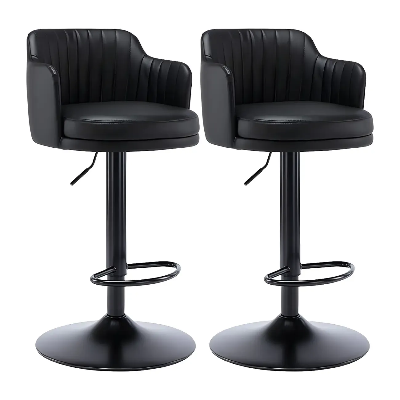 Modern Leather Armrests Swivel Adjustable Bar Stool