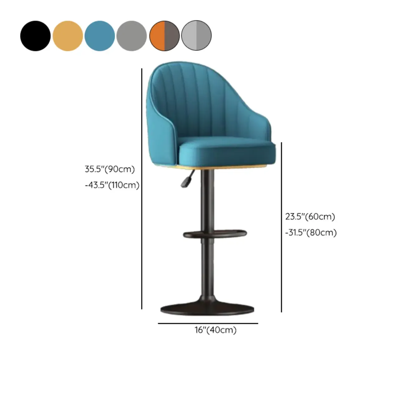 Modern Leather Swivel Adjustable Height Bar Stools