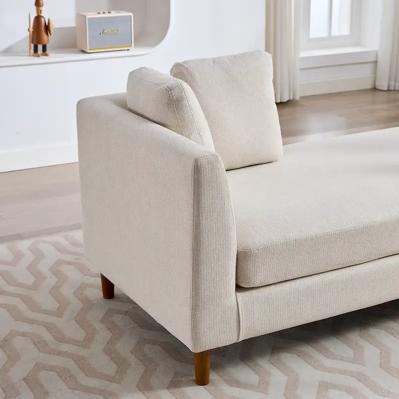 Wide Modern Double-Sided Upholstered Chaise Lounge