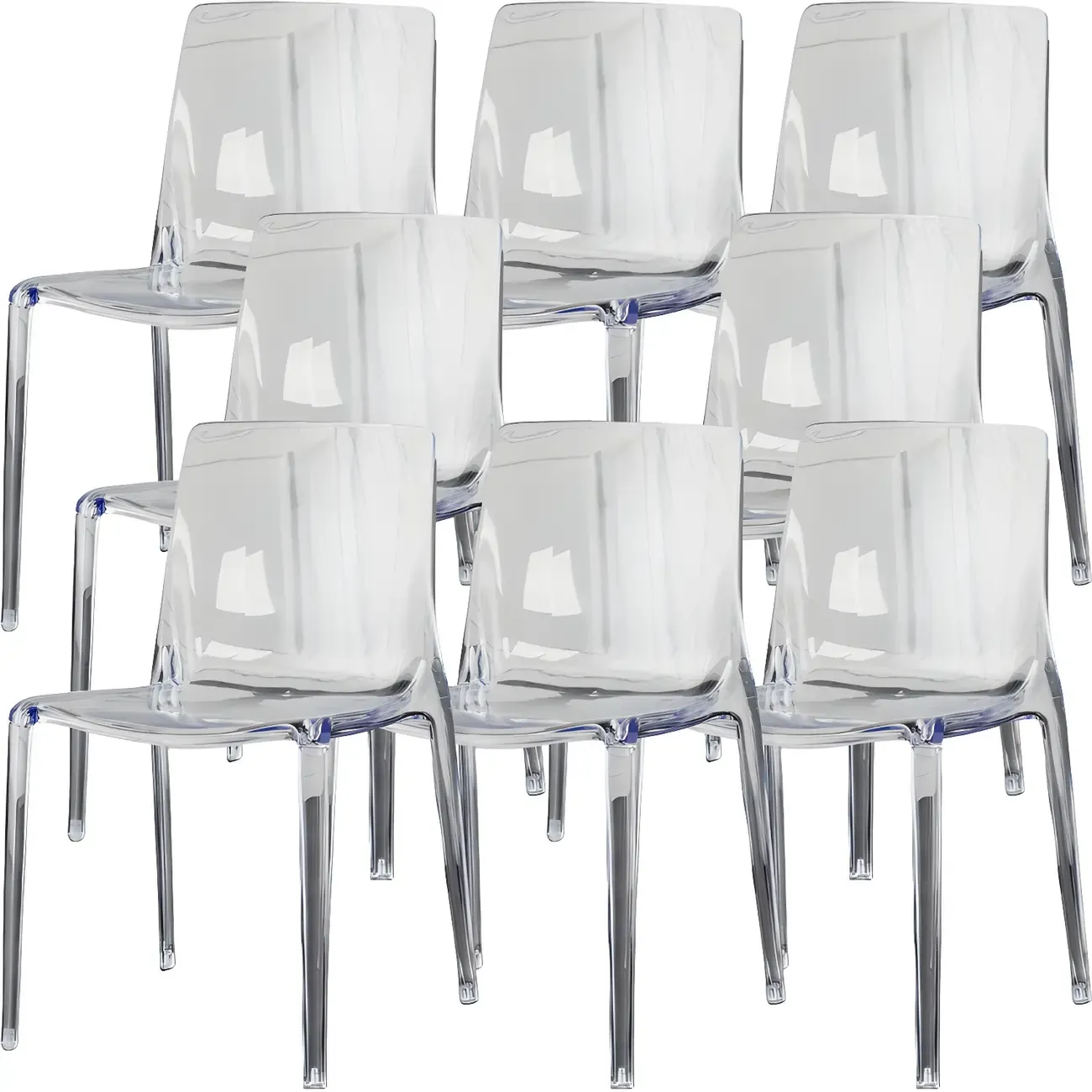 Amber Acrylic Armless Low Back Dining Chair