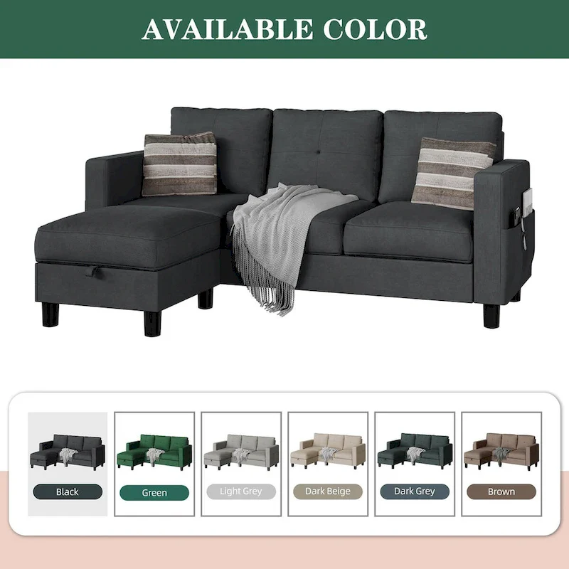 Futzca Convertible Sectional Sofa Couch, L Shaped Couch Sofa