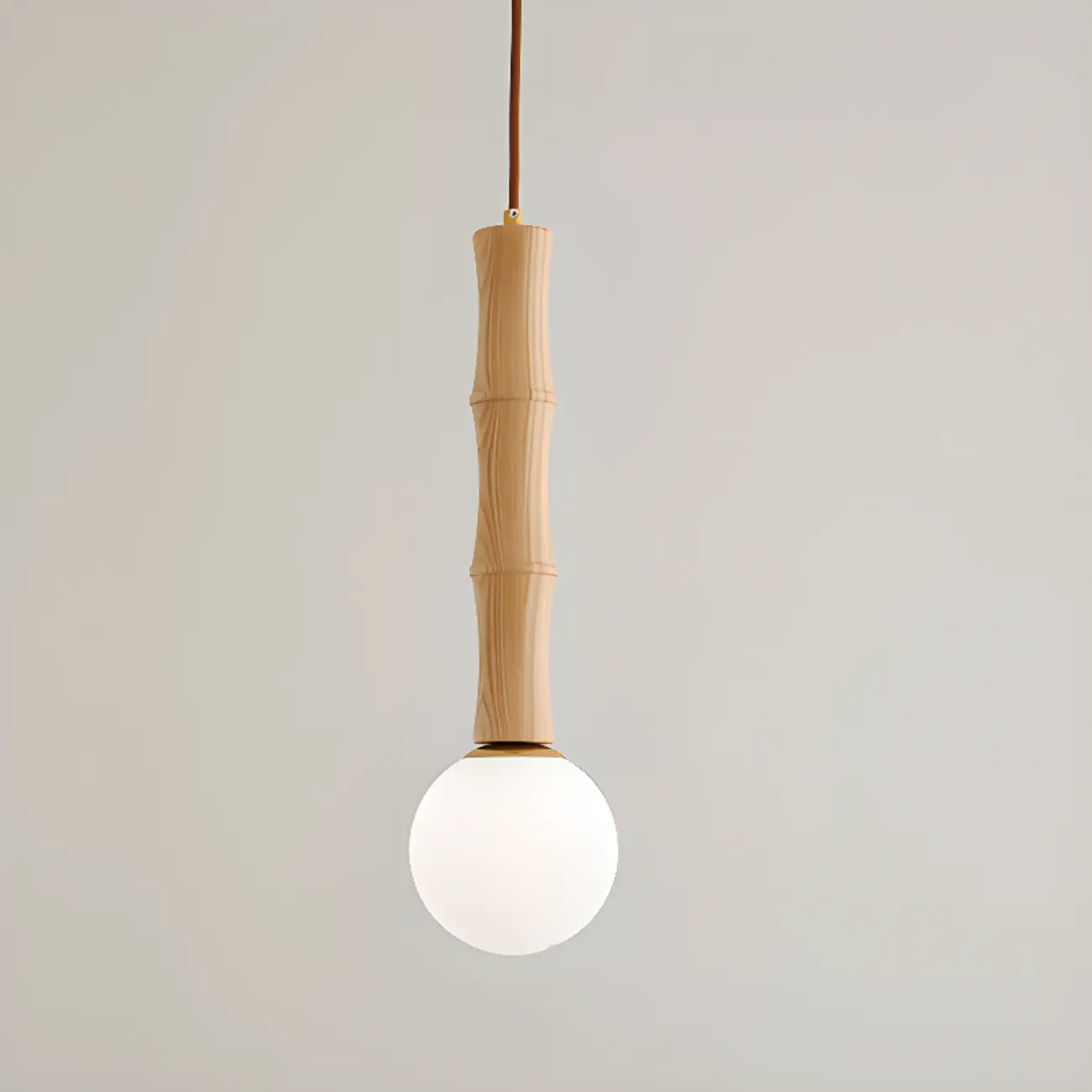 Modern Wood Pendant Light Globe Kitchen Island Fixture