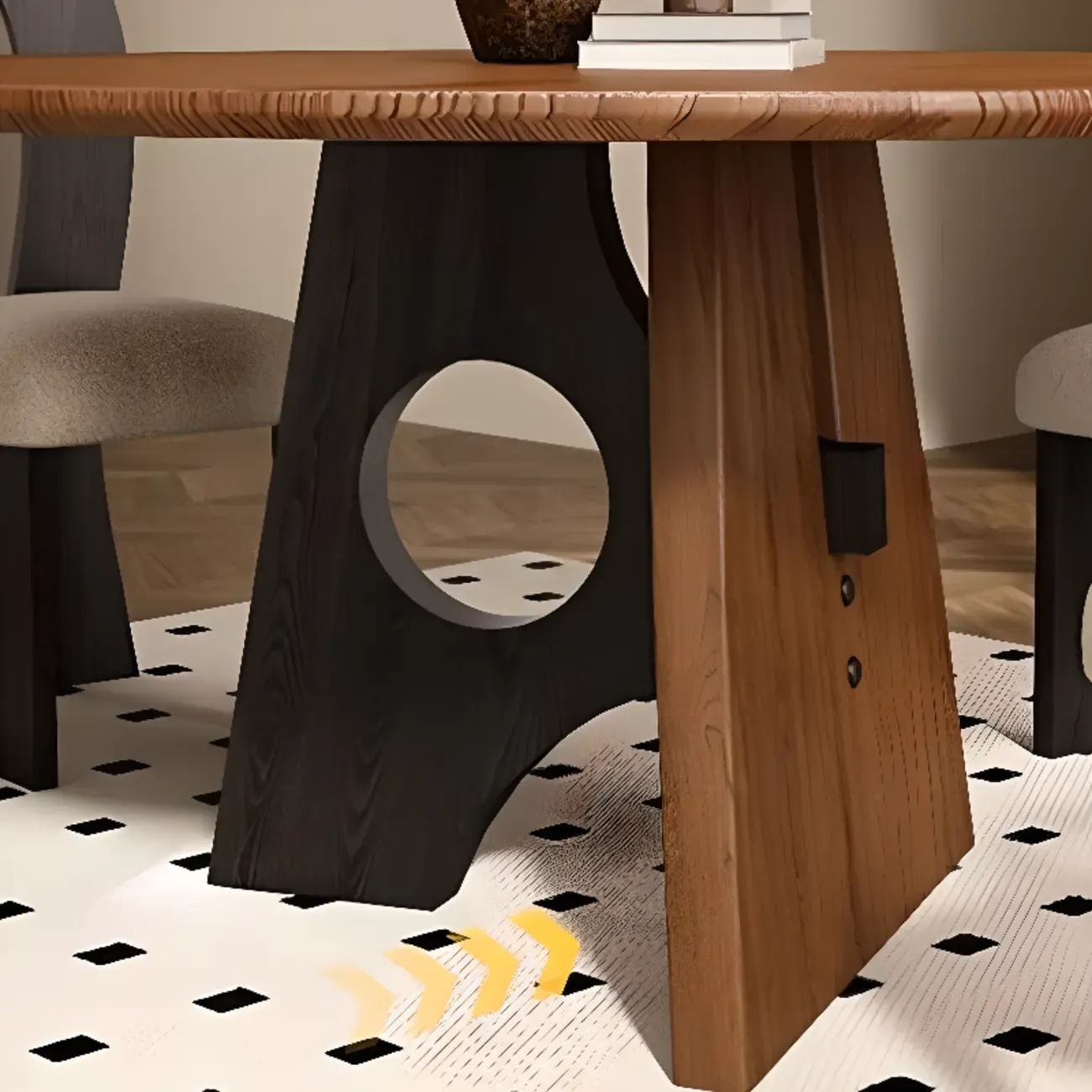 Modern Round Wood Pedestal Dining Table