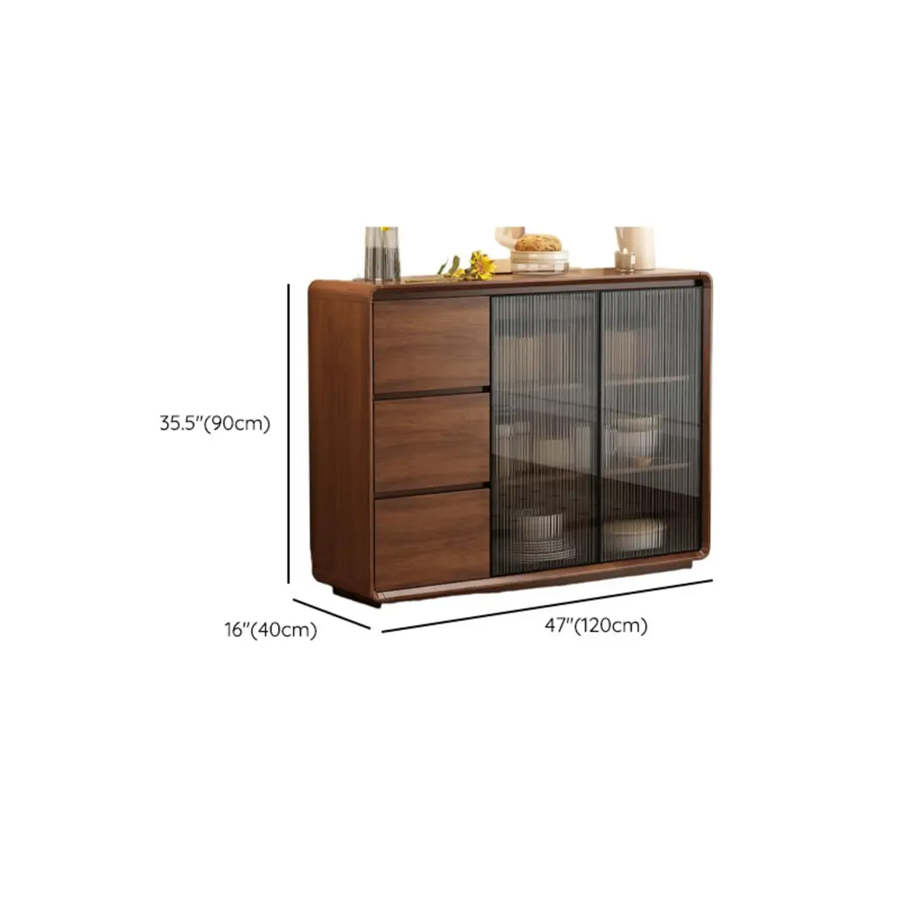 Casual Espresso Wood Sideboard with Drawers