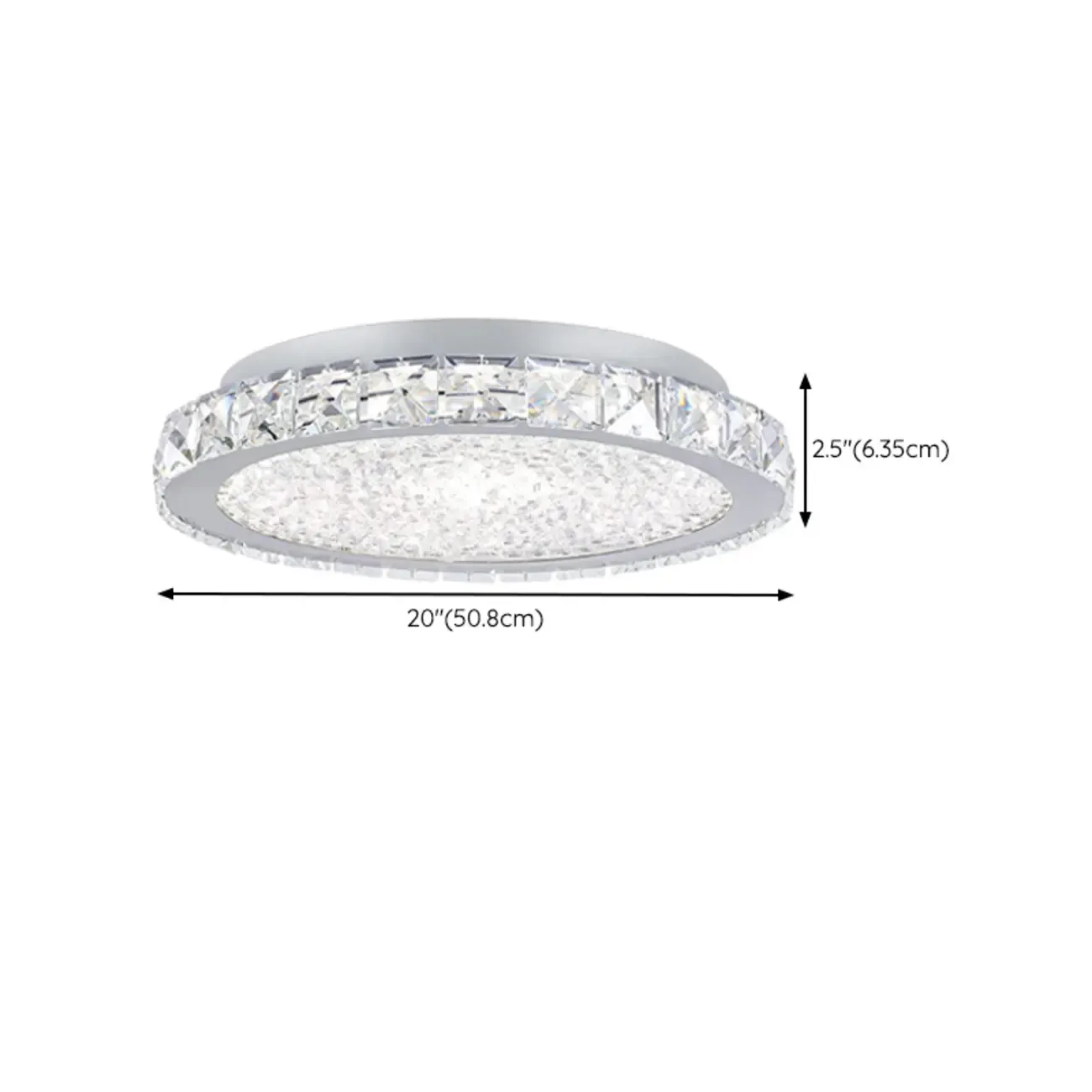 Small LED Flush Mount Ceiling Light with Crystal Shade