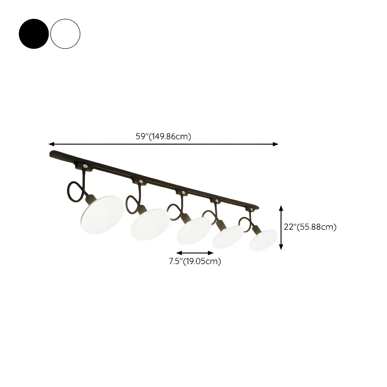 5-Light Modern LED Track Lighting with Adjustable Head