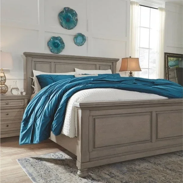 The Gray Barn Canterbury Burnished Grey Light Grey Panel Bed