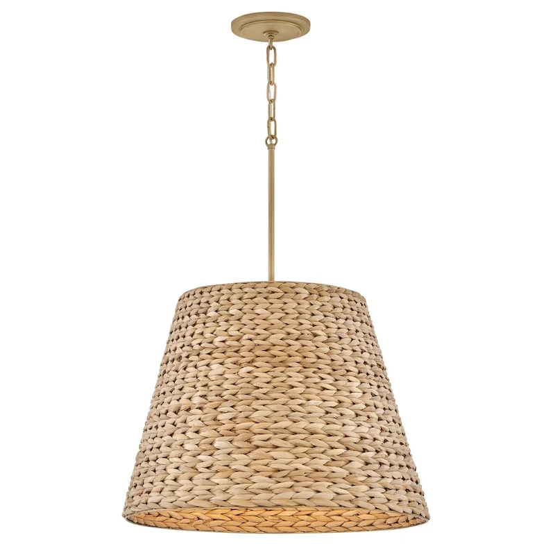 Hinkley Lighting 43224 Seabrook 24  Wide Pendant with Woven Seagrass