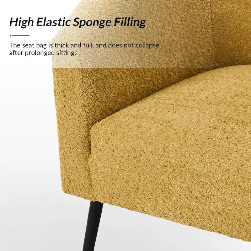 Hal Modern Boucle Armchair with Metal Legs Set of 2 by HULALA HOME