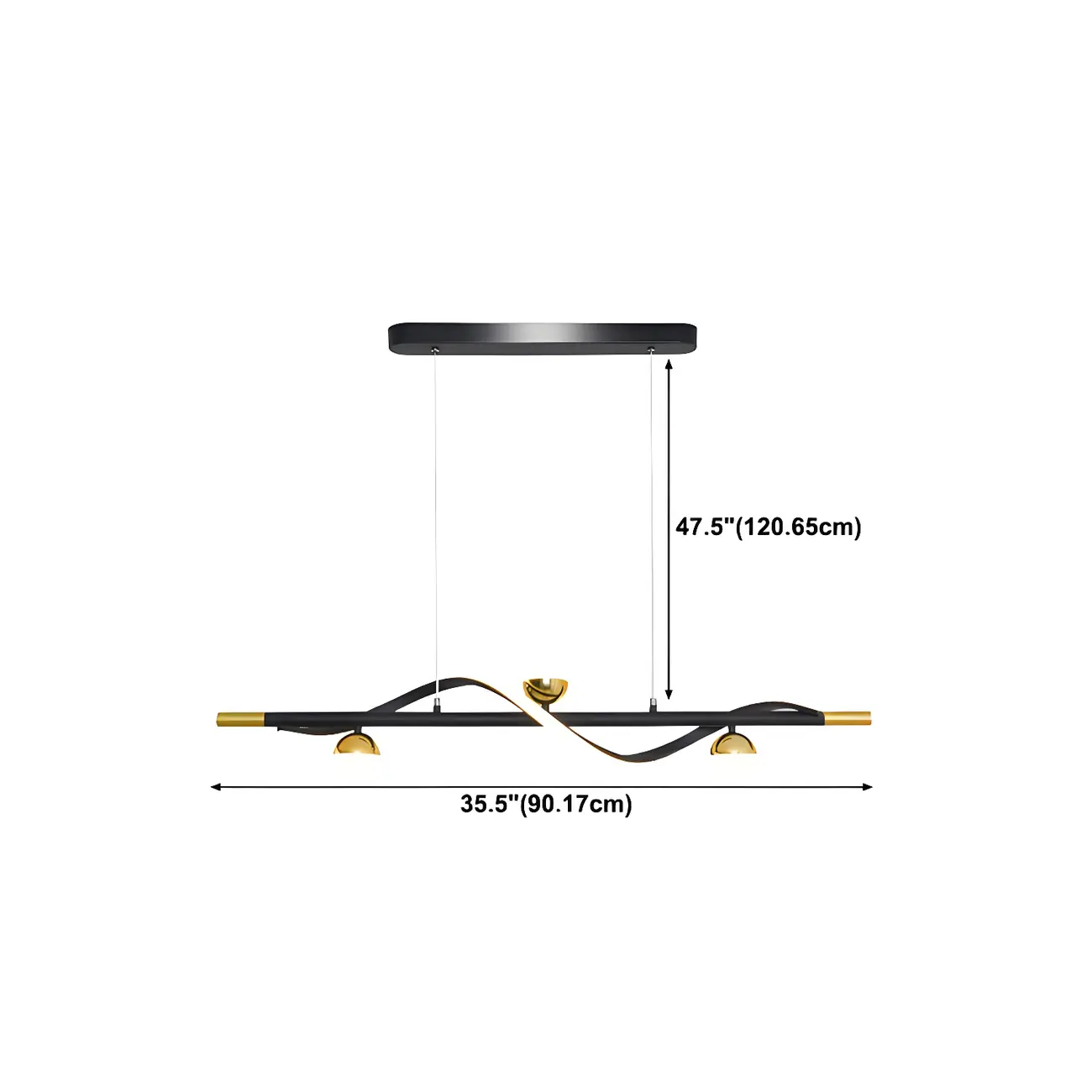 Modern Black Metal Acrylic 4-Light LED Dimming Pendant Light