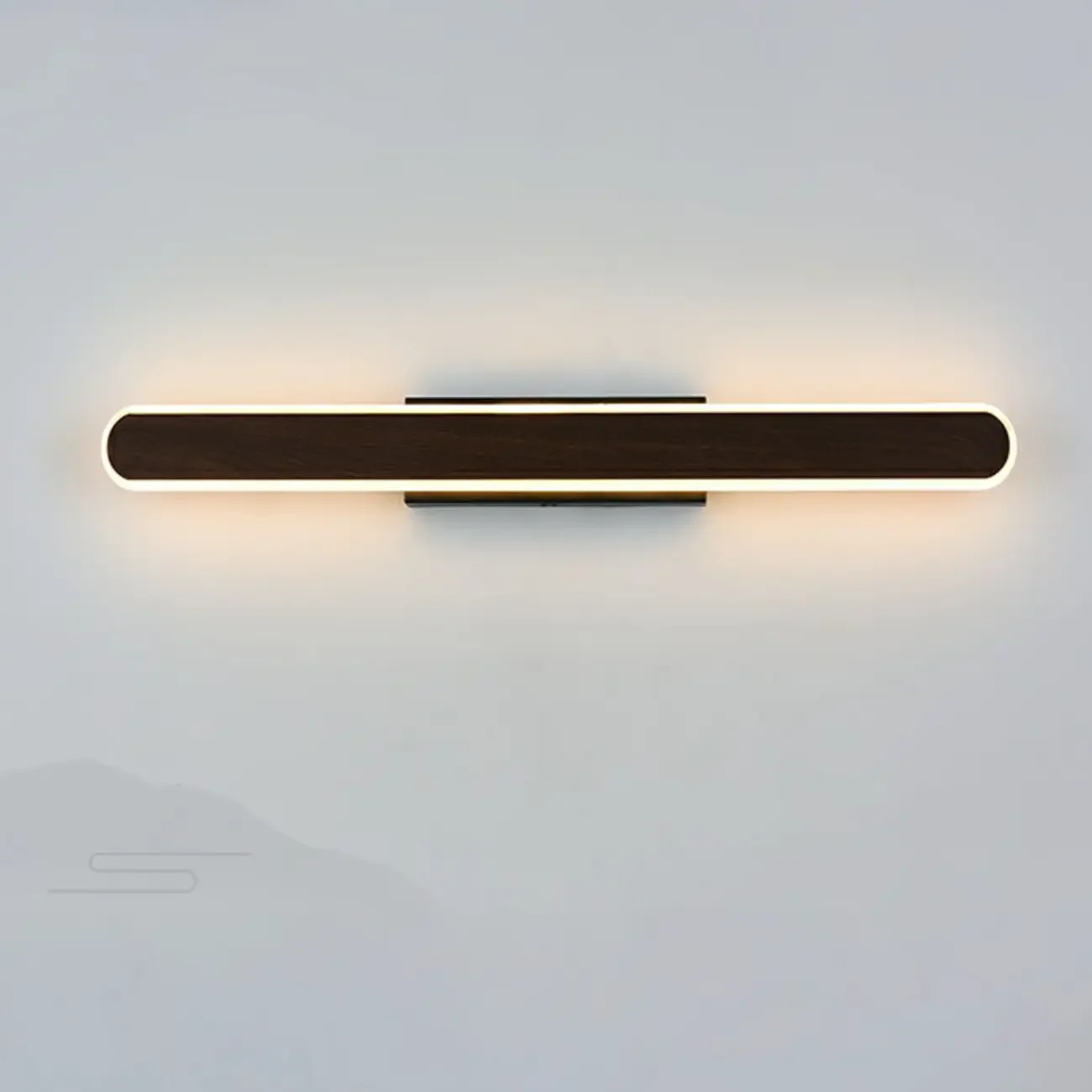 Modish Walnut Oval Acrylic LED Vanity Light