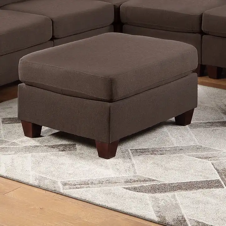 Linen Like Fabric Ottoman