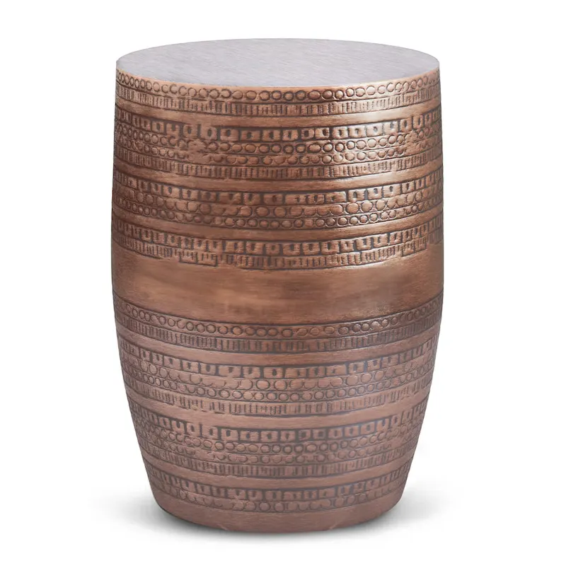 WYNDENHALL Jean 15 Wide Tribal Pattern Metal Accent Table & Assembled - 15w x 15 d x 20 h