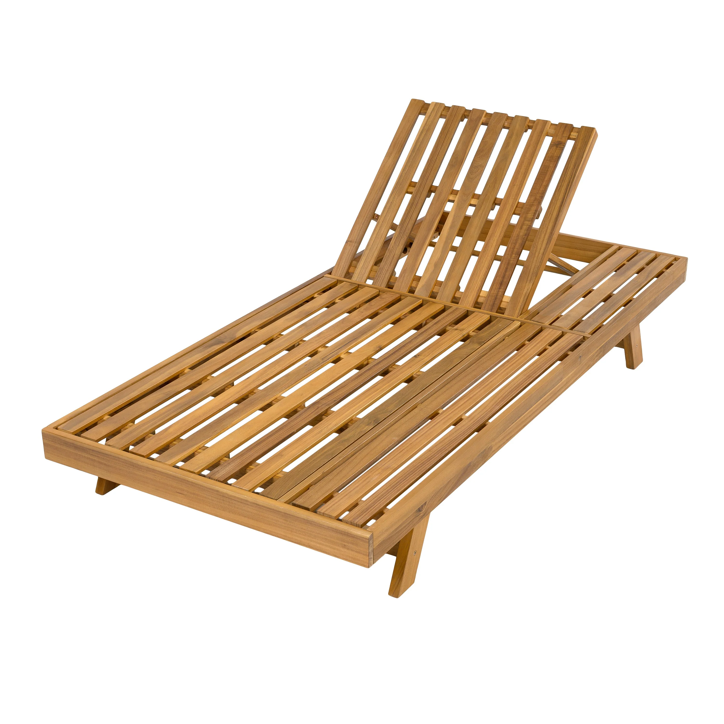 Walker Edison | Teak Lounge Chaise Sunbed