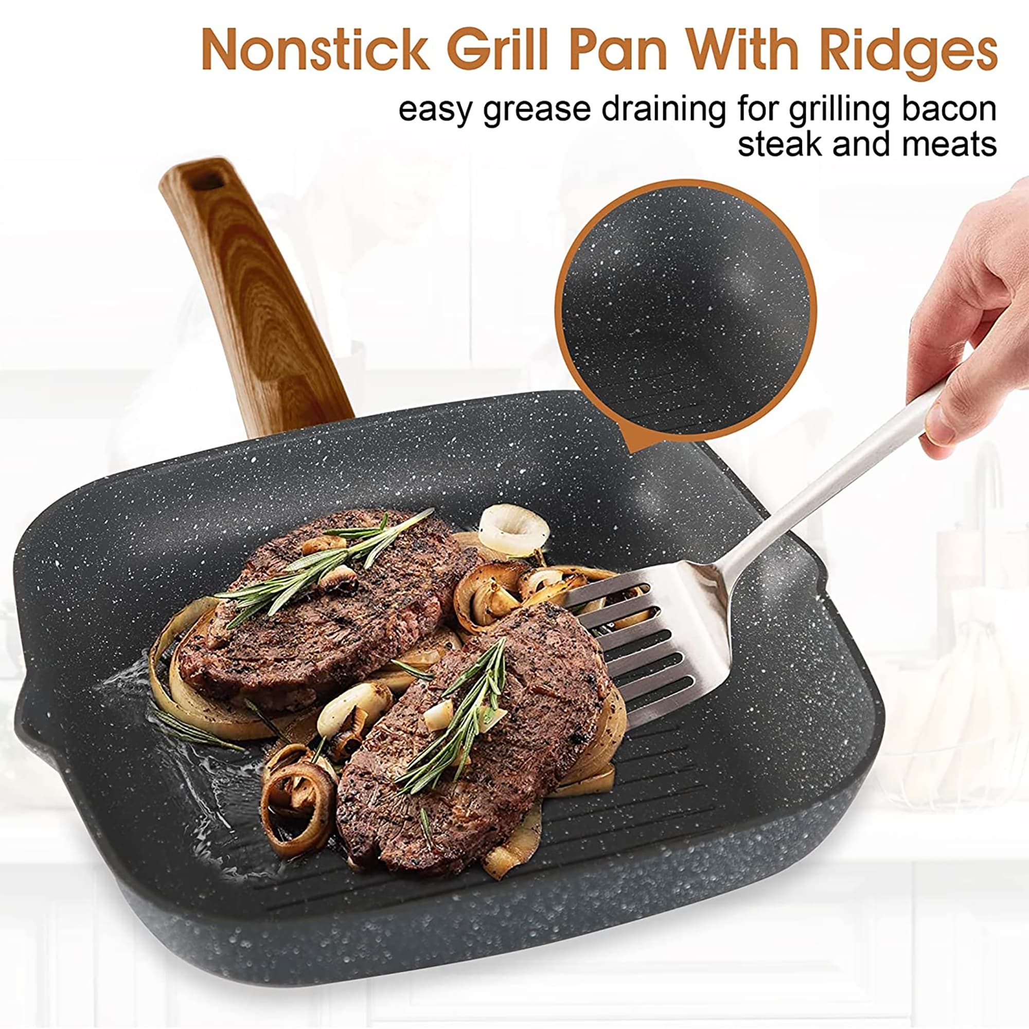 Kitchen Granite Cookware Set, Cooking Pans Set Non-Stick Pots 12/15/30-piece Set