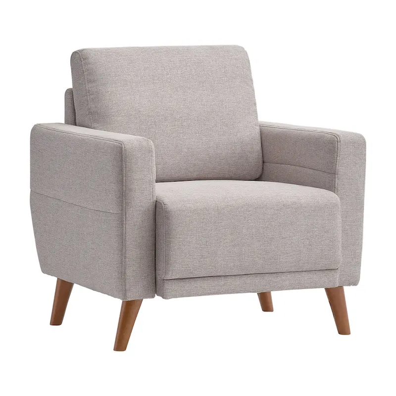 Clara Modern Armchair, Light Grey