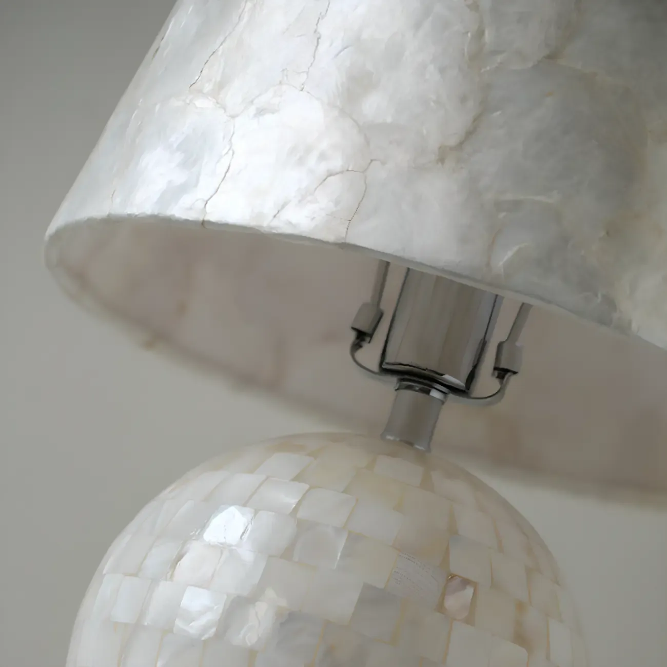 Modern Shell Table Lamp with Geometric Shade, LED