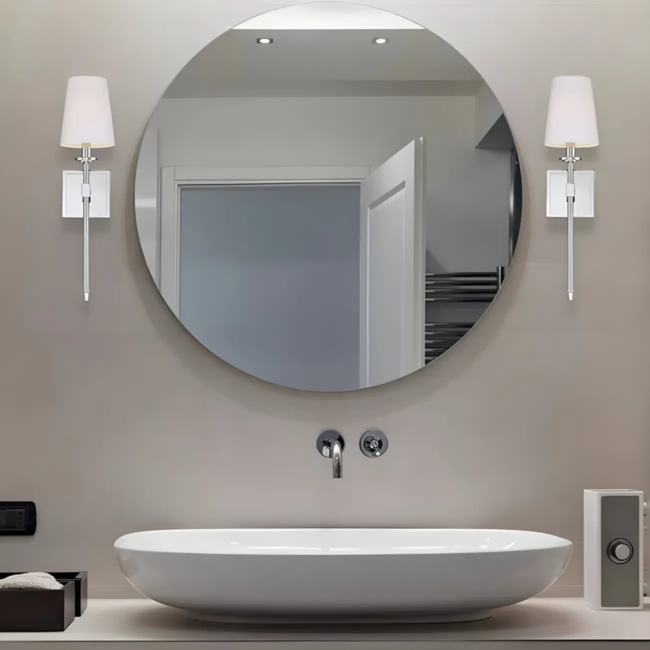 Mini Modern Straight Rod Metal Bathroom Vanity Light with Shade