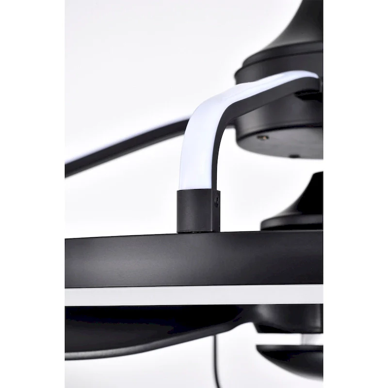 Dhooma 25 Inch Chrome Finished Modern LED Ceiling Fandelier with Remote - N/A