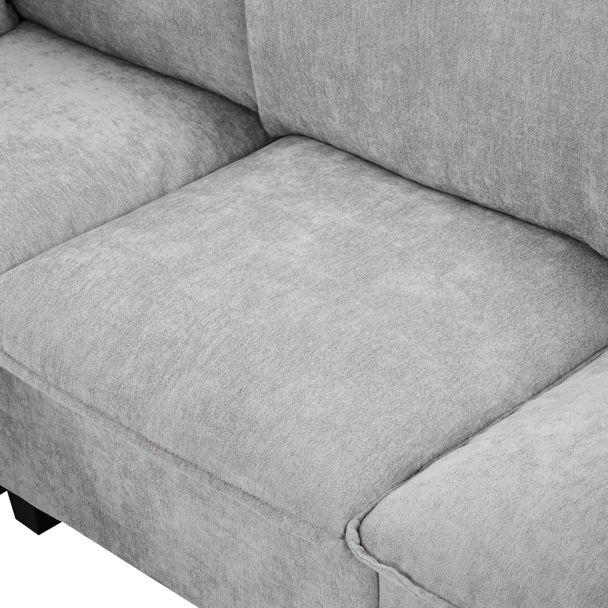 Walker Edison | Cloud Chenille Modular Sectional Sofa with Coffee Table