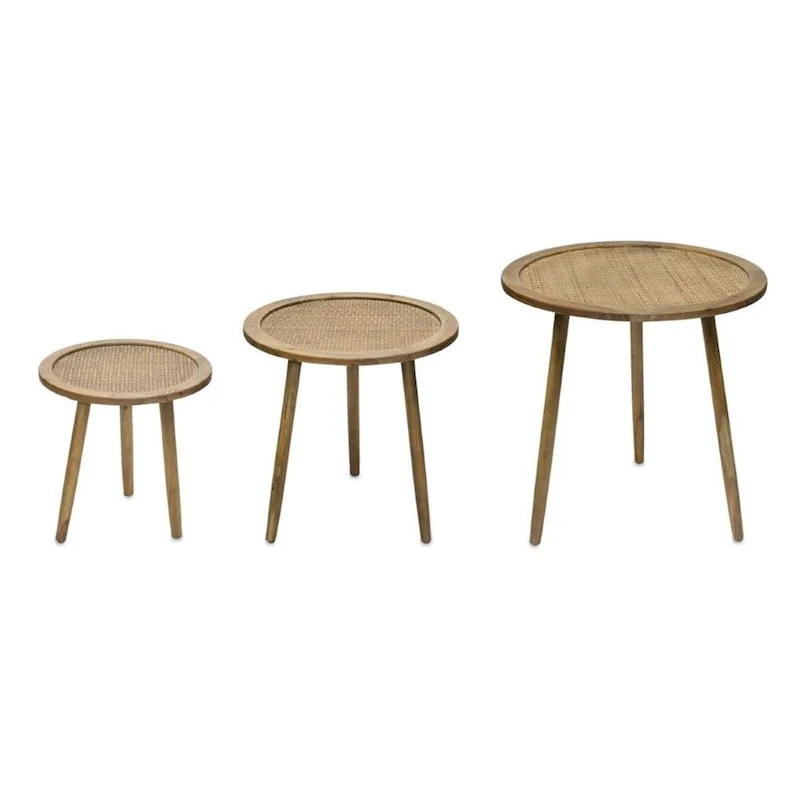 HomeRoots Set of Three 24 Brown Round End Tables - 23.25' X '24' X '23.25