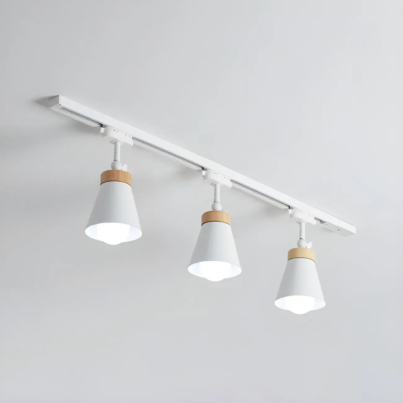 Modern Metal Cone Shape Semi Flush Mount Slidable Track Light