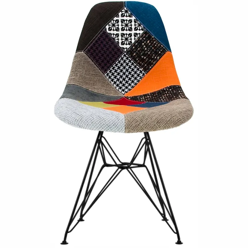 Modern Plastic Accent Designer Side Dining Matte Chair With Dark Black Wire Chrome Legs Base