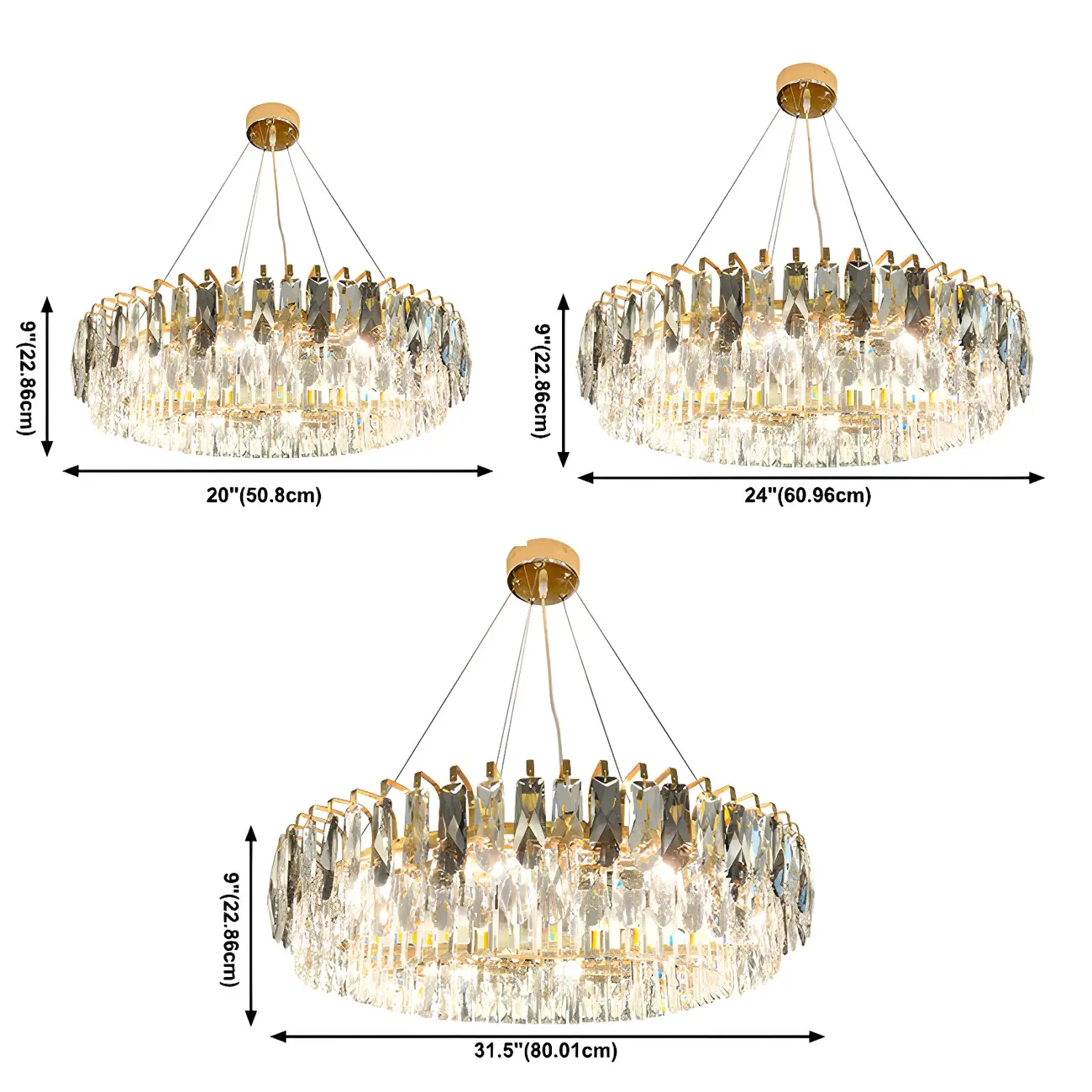 Elegant Modern Oval Clear Crystal Chandelier