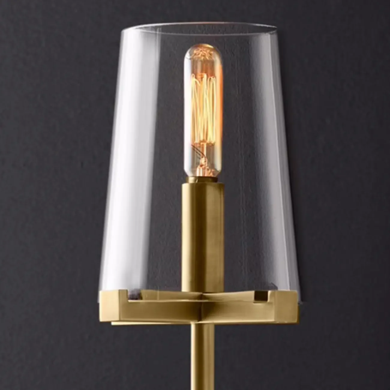 Modern Gold Bathroom Vanity Light with Clear Glass Shade