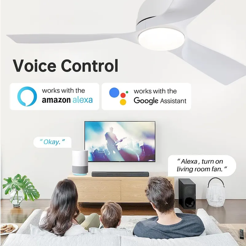 54  Smart Ceiling Fans with Lights and Remote High CFM Bedroom Quiet Fan APP Control - 54 inch