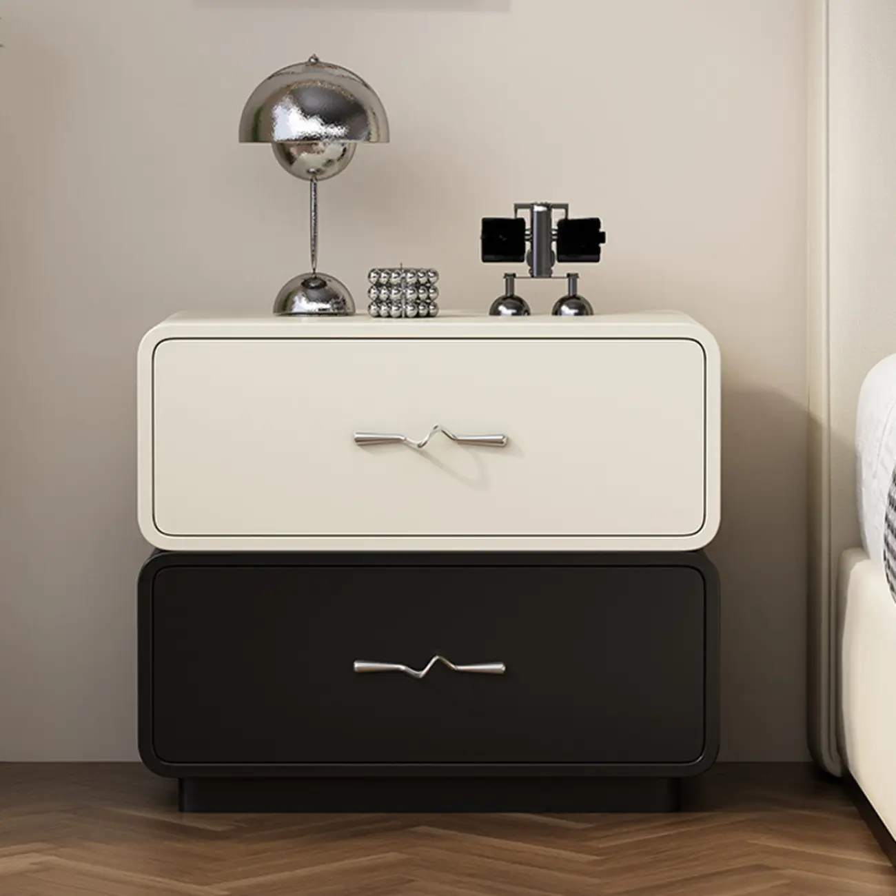 Modern Wooden Nightstand with Drawer Storage