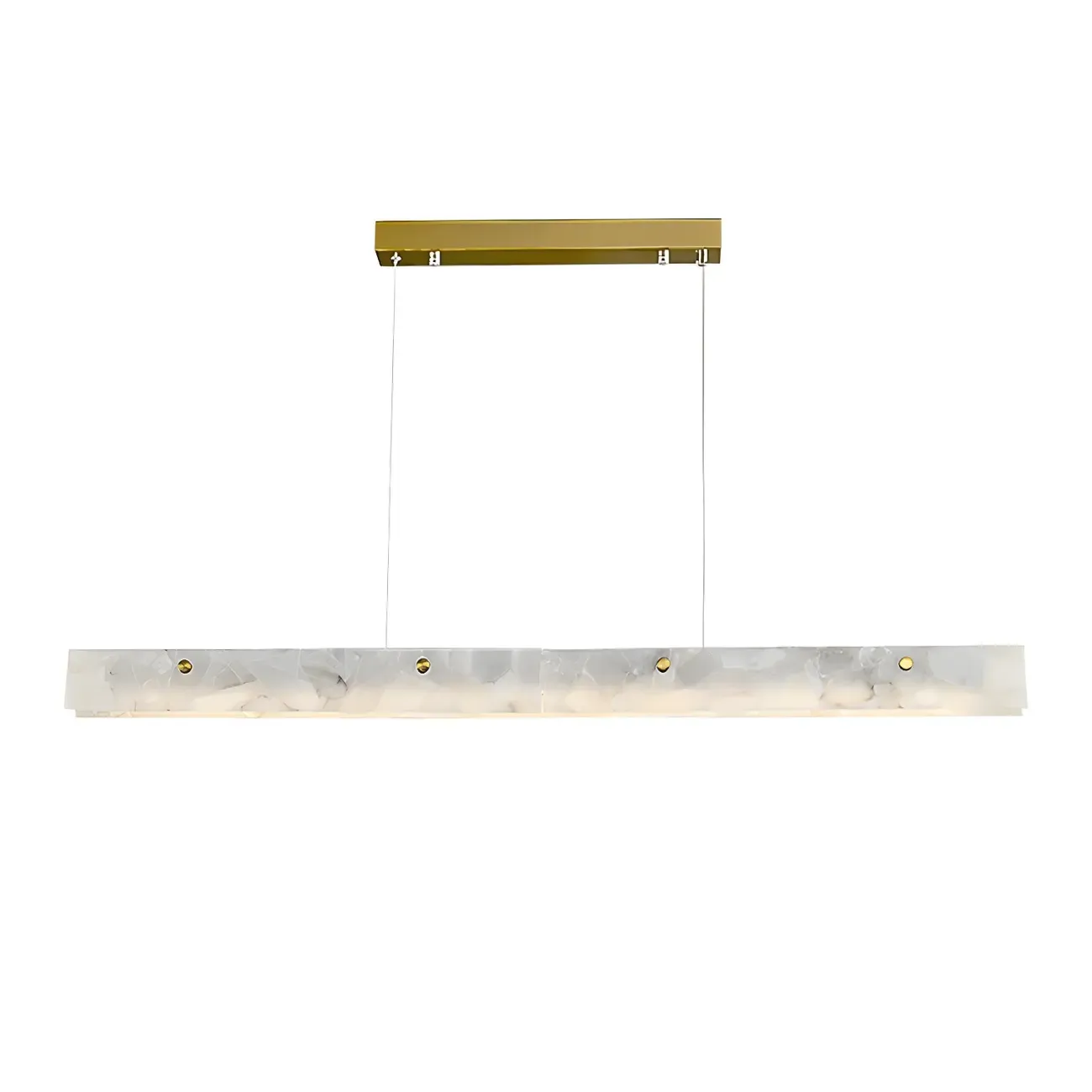 Modern Gold Metal Rectangle Kitchen Island Pendant Light