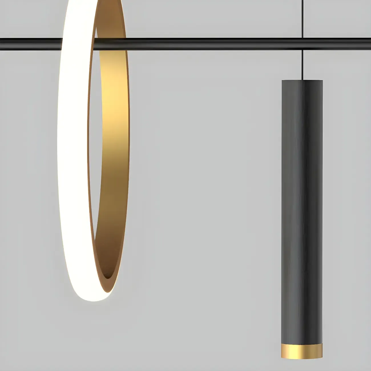 Modern Black LED Linear Kitchen Island Chandelier