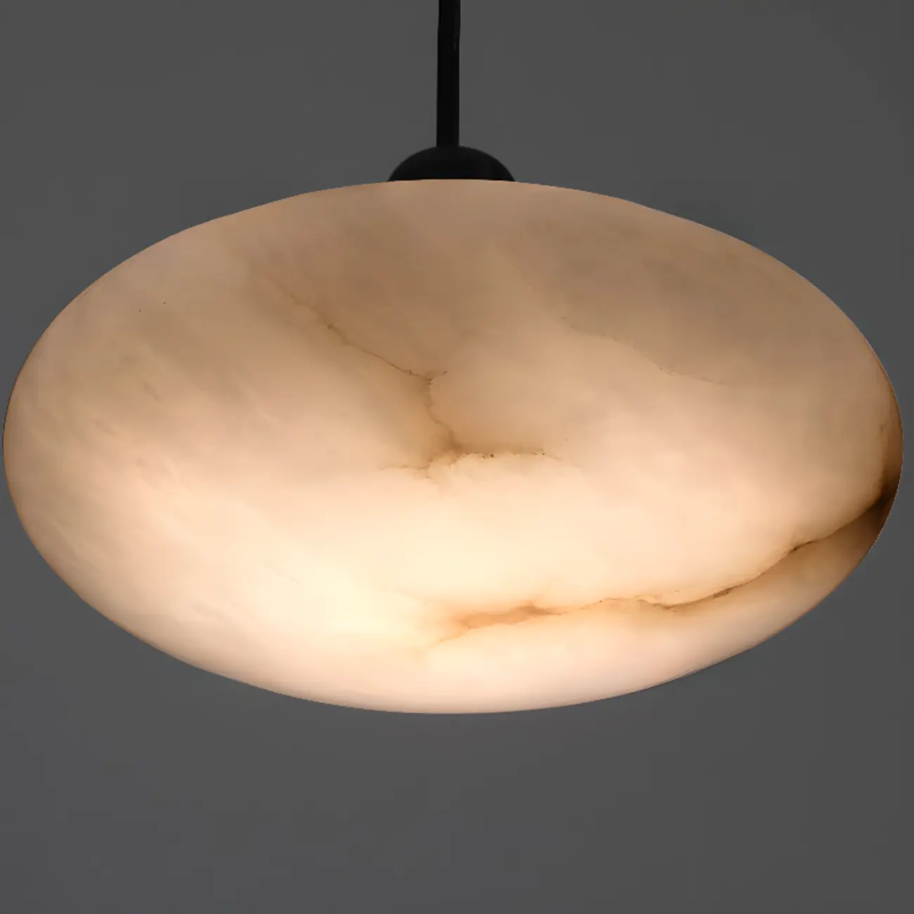 Adjustable Stone White Round Downrods Pendant Light
