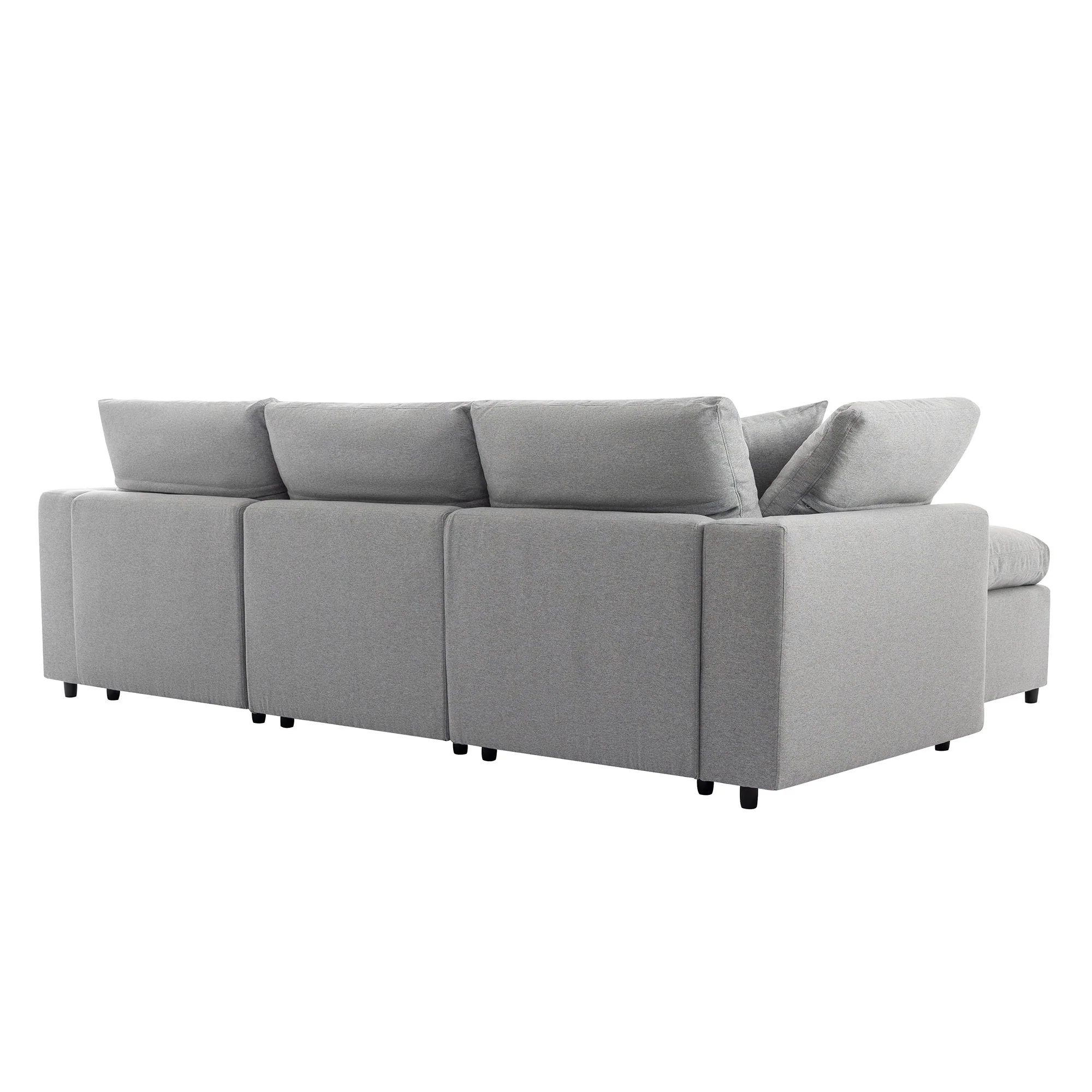 Walker Edison | Down Filled Convertible Sectional Sofa with Reversible Chaise