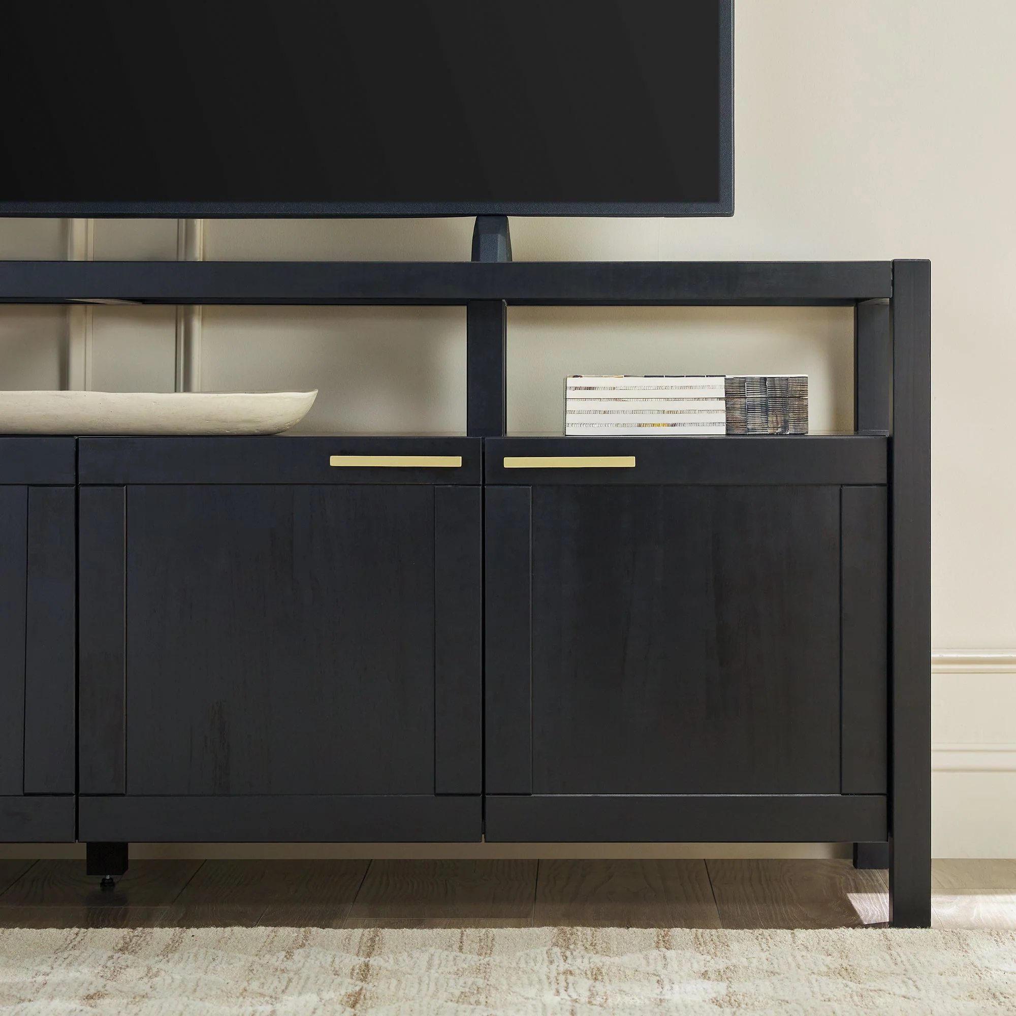 Isla Modern TV Stand with Glass Top