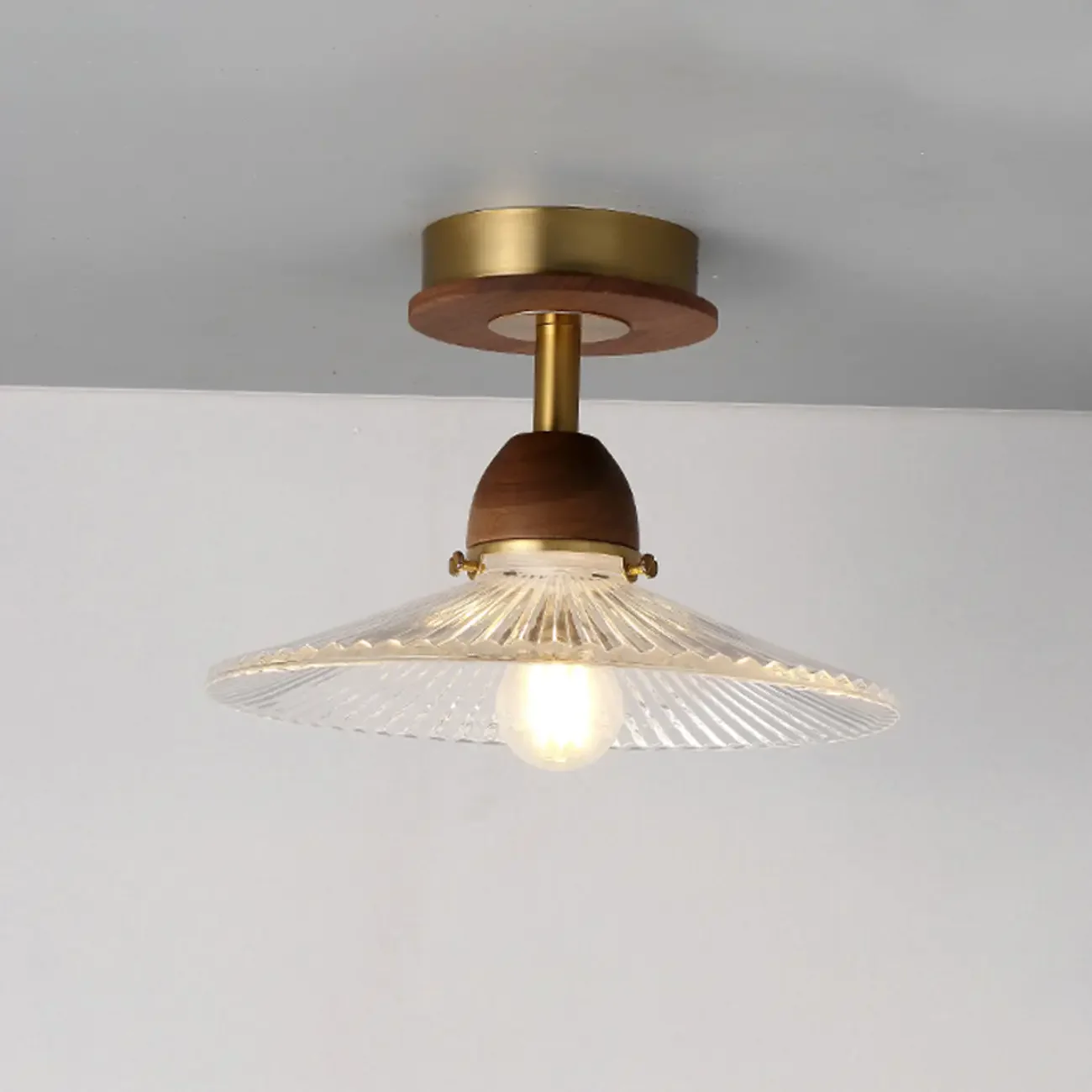 Caramel Gradient Glass Dome Semi Flush Ceiling Light