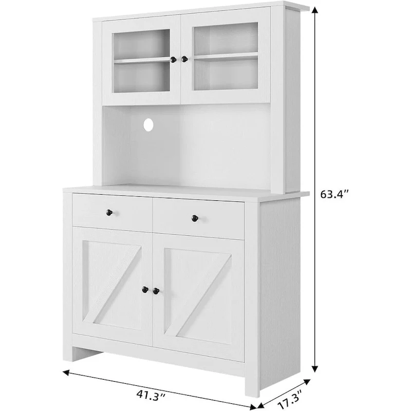 Kitchen Pantry Cabinet with Microwave Stand