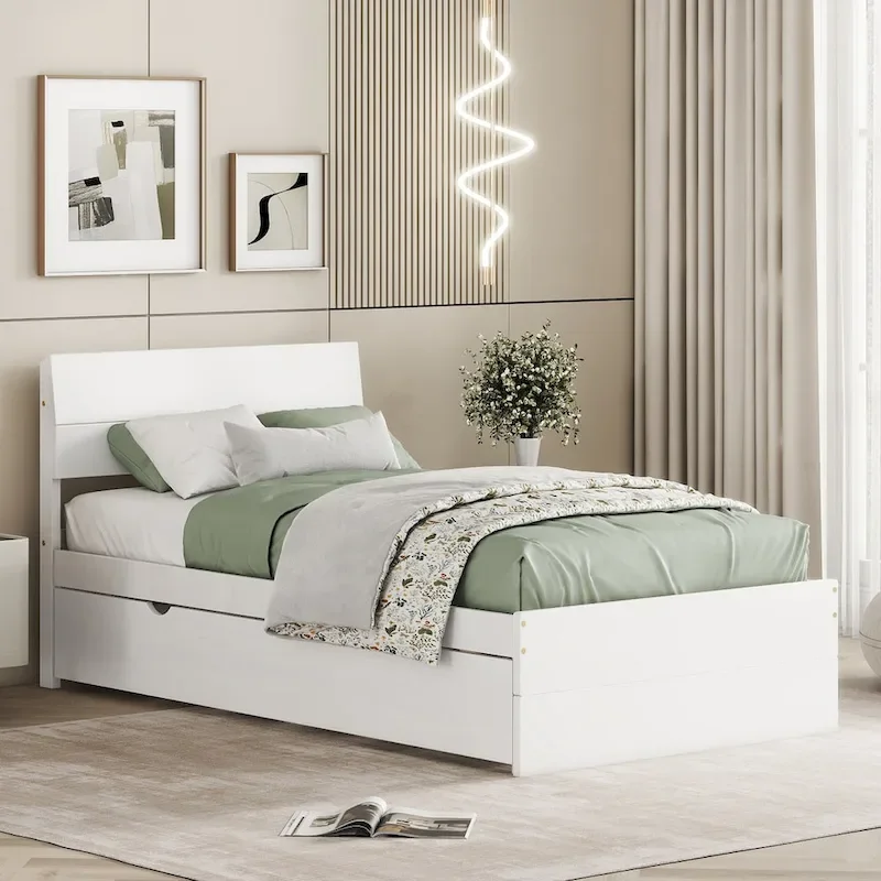 Modern Twin Bed Frame With Trundle