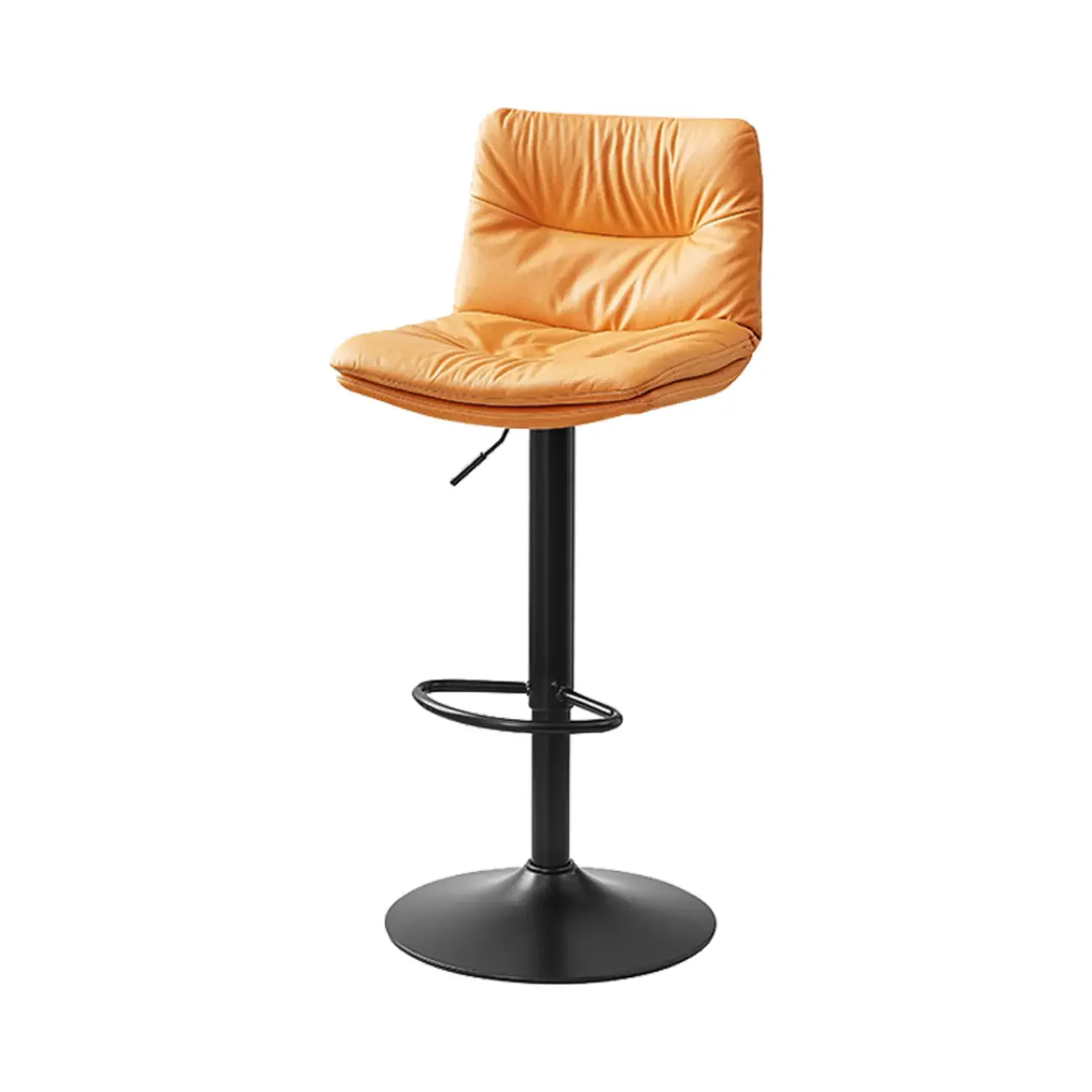 Modern Leather Saddle Swivel Adjustable Bar Stool