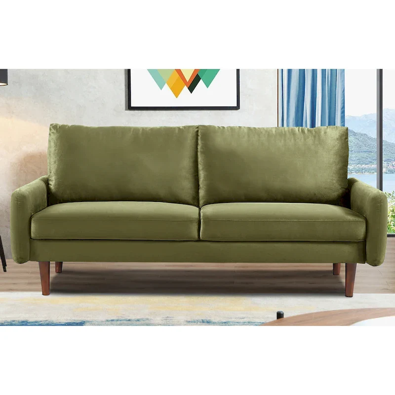 US Pride Furnitirue 70W Tapered-Leg Velvet Sofa