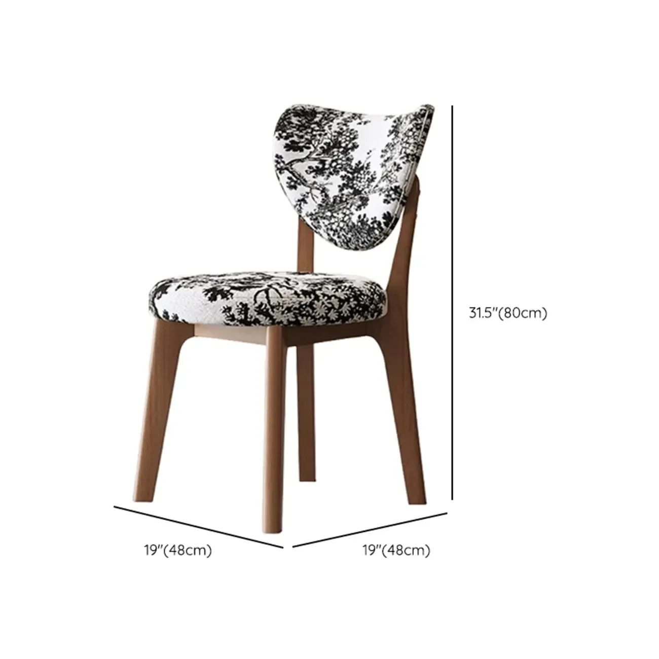 Modern Faux Leather Wingback Armless Dining Chair