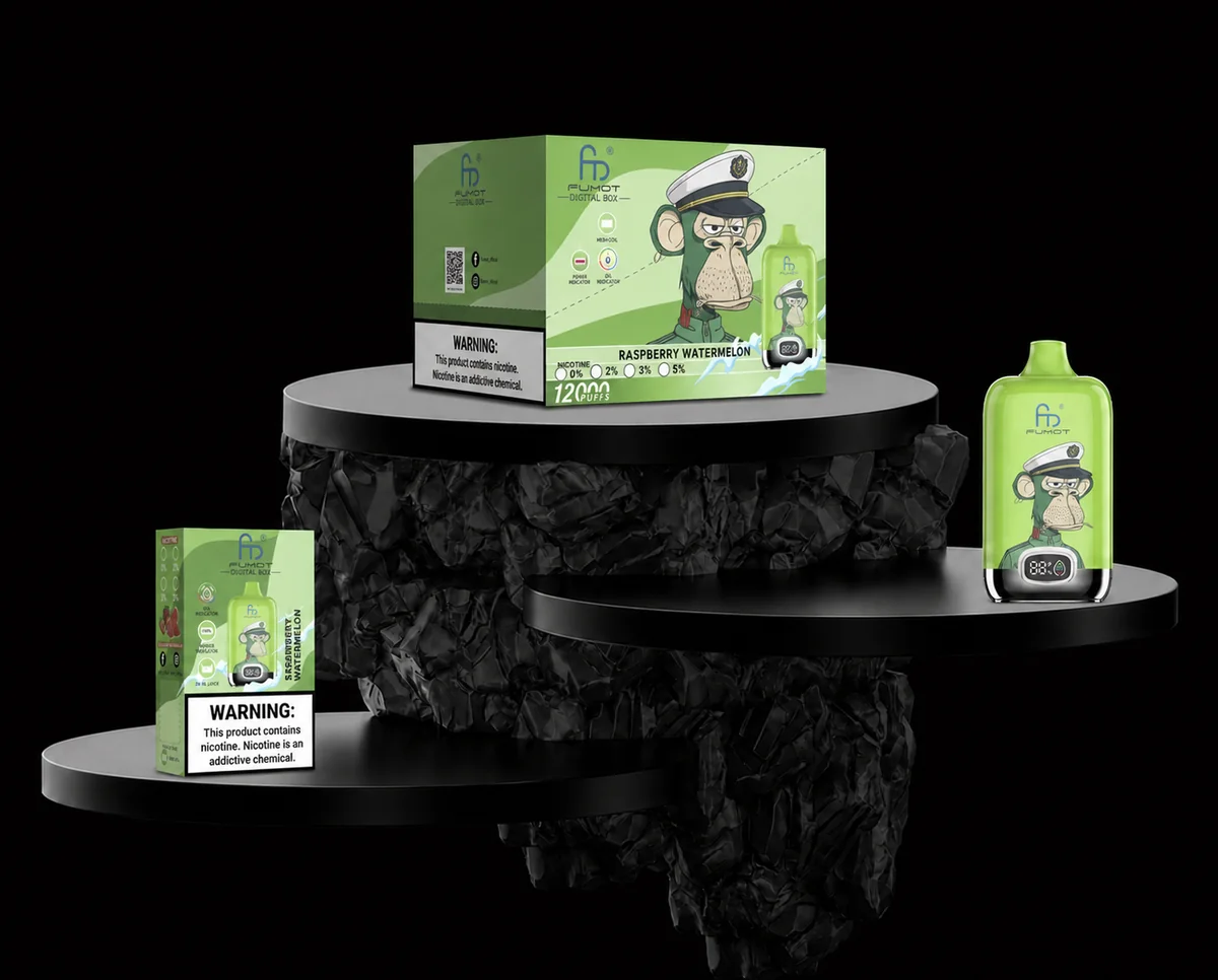 Fumot Digital Box 12000 Raspberry Watermelon Einzelgerät, Retail-Box und Display-Box