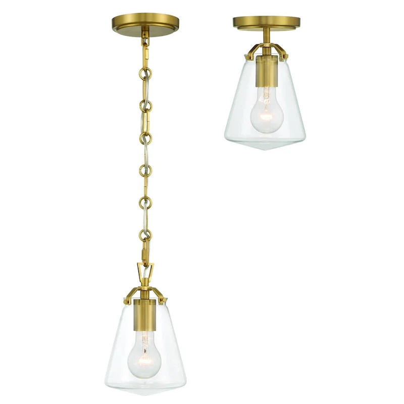 Voss 1 Light Luxe Gold Mini Pendant - 5.75 W x 9 H x 5.75 D