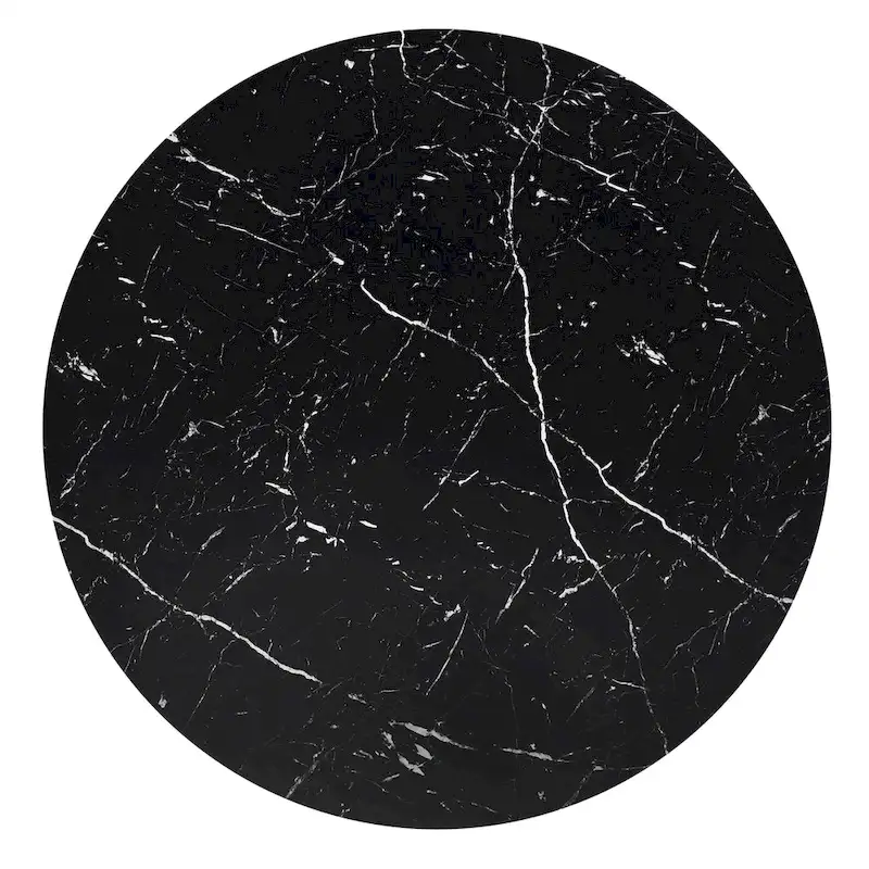 Saki 43 Wide Faux Marble Round Dining Table Set by iNSPIRE Q Modern