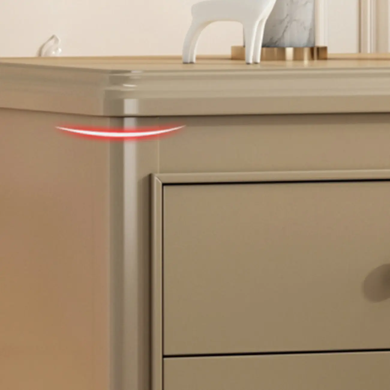 Glam Rubberwood White 2-Drawer Nightstand with Legs