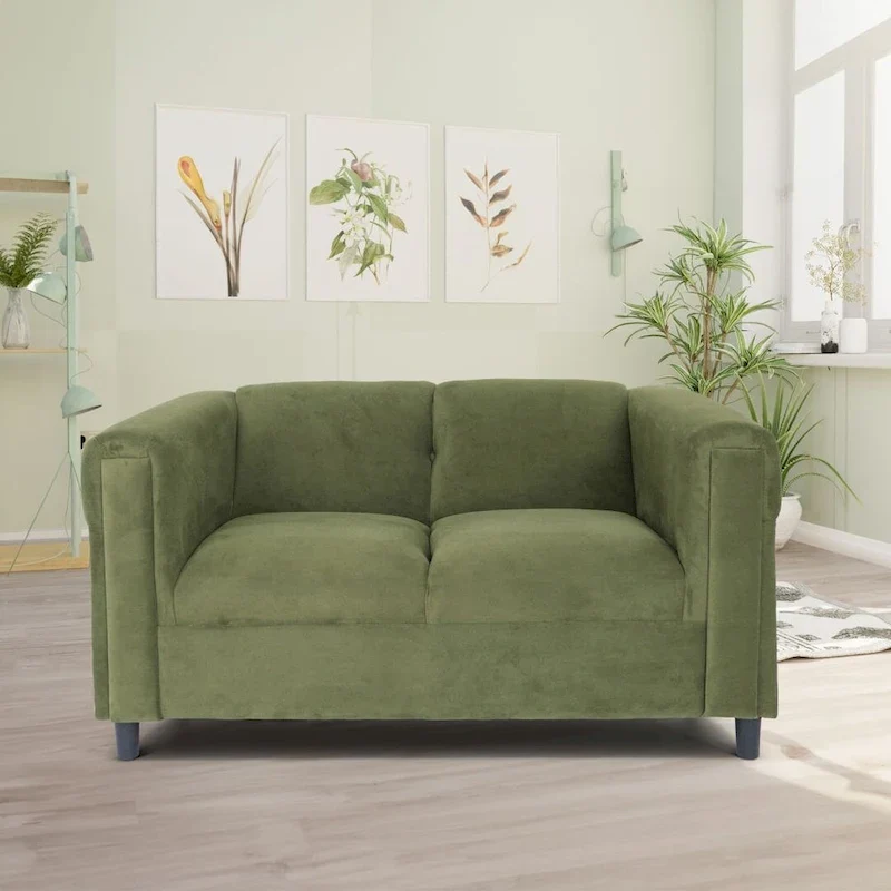 Coast to Coast Sofas Mid Century Modern Loveseat Sofa Solid Wood Frame Upholstered