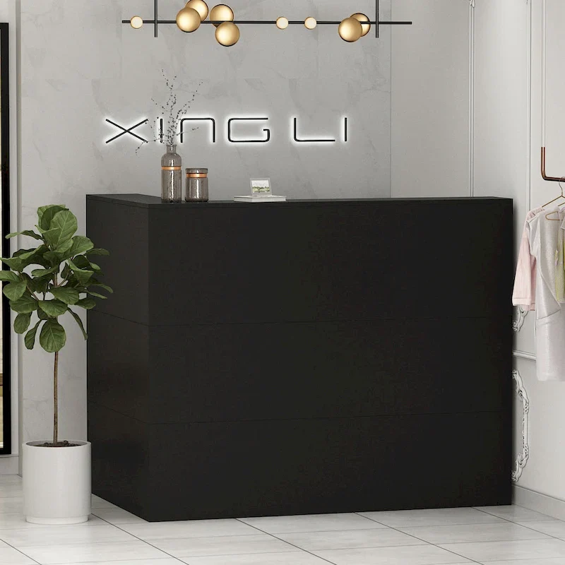 L-Shape Wood Reception Desk Office Computer Desk