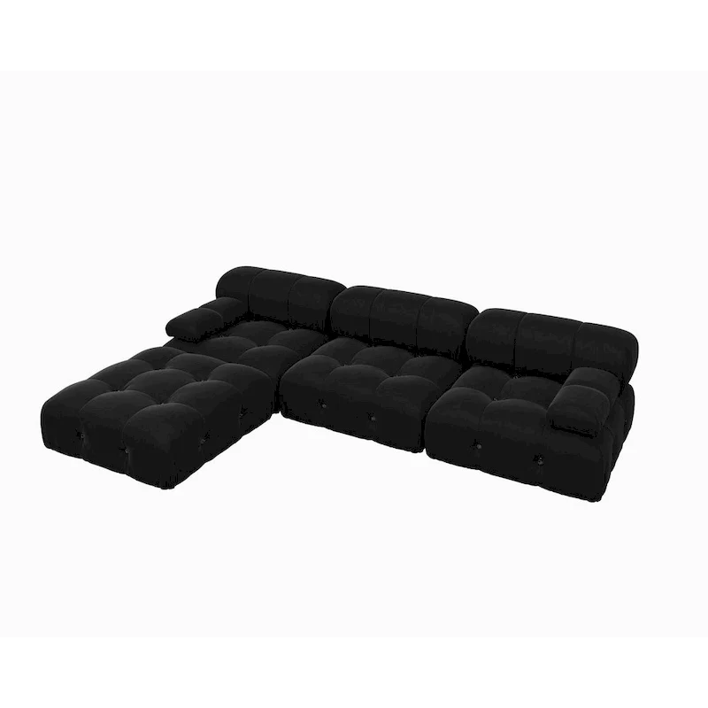 Modern Velvet Upholstered Large Modular Sectional Sofa