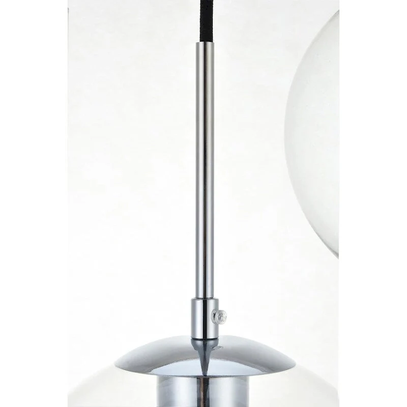 Clear Spherical Glass/ Metal 3-Light 36-inch Pendant